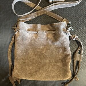 Gray Suede Free People Crossbody Bag